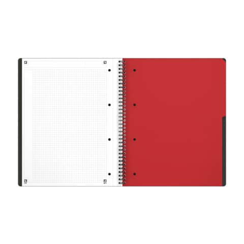 Quaderno spiralato OXFORD International Activebook Maxi A4+ grigio/arancio quadretti 5 mm - 100104329